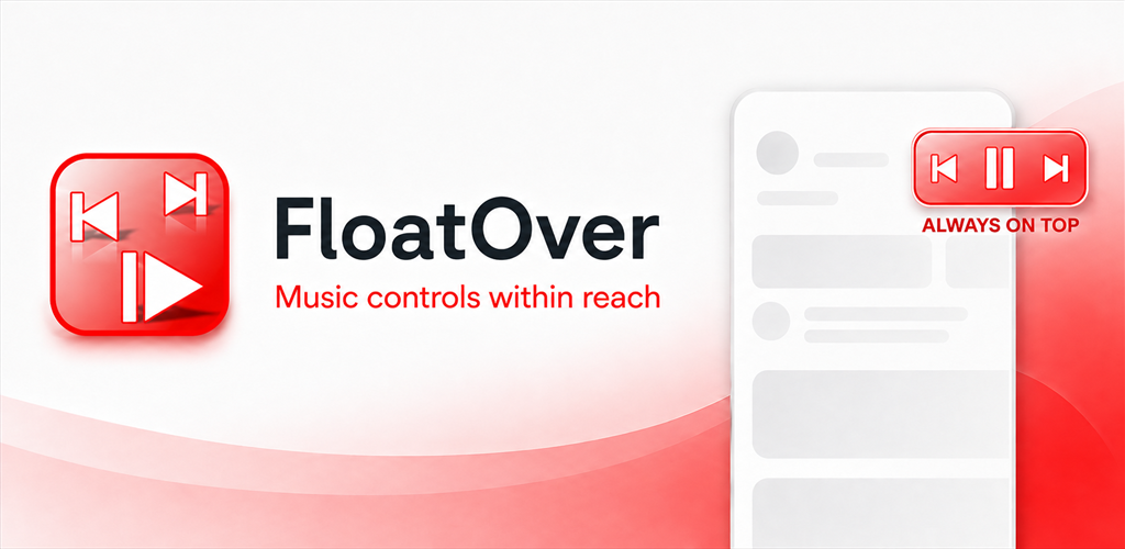FloatOver floating playback panel displayed above another Android app